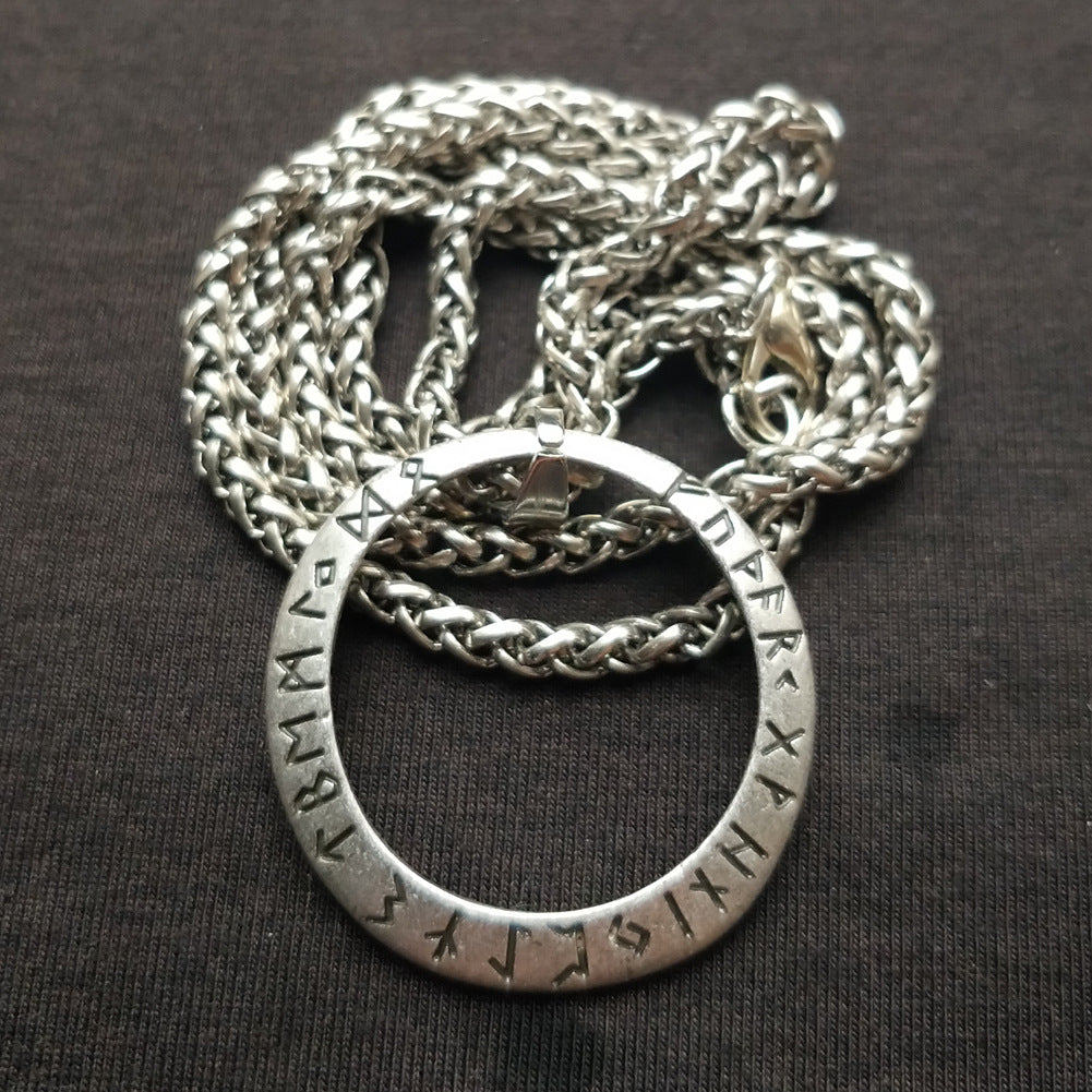 Silver Oath: Antique Elder Luna Rune Pendant