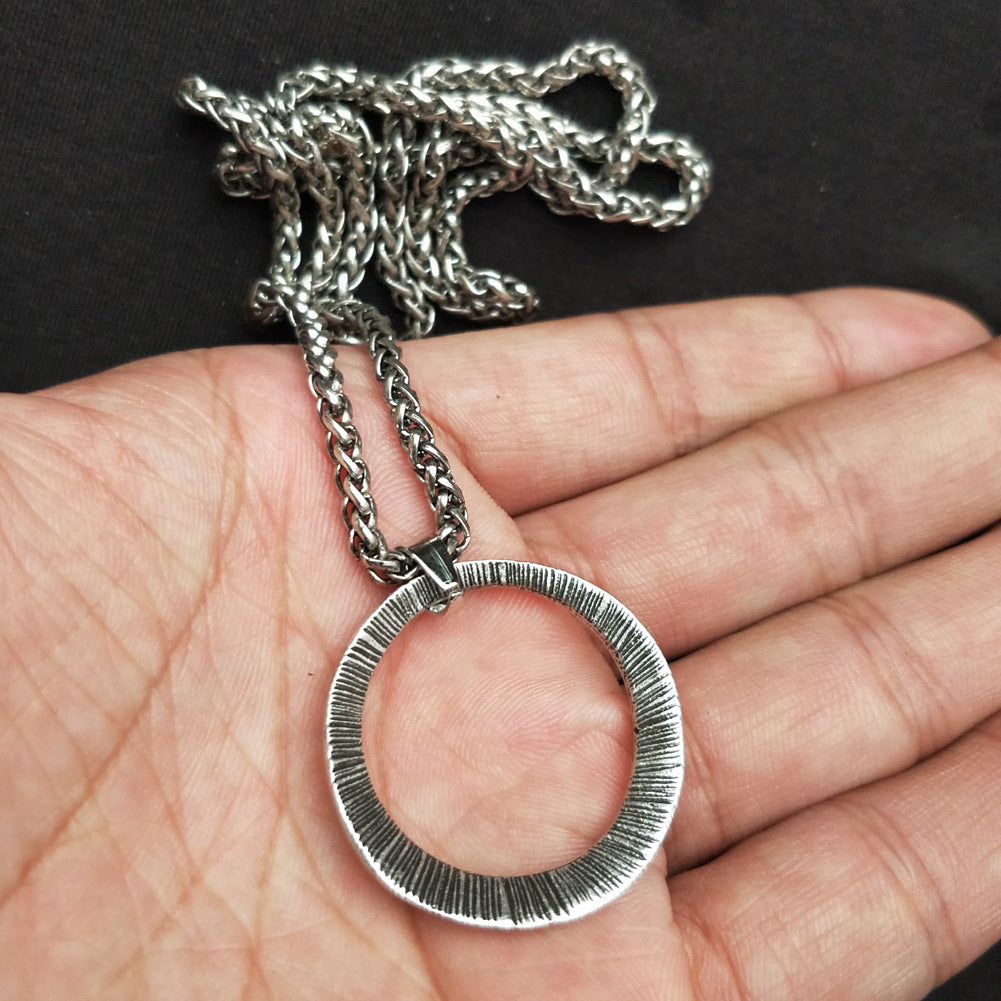Silver Oath: Antique Elder Luna Rune Pendant