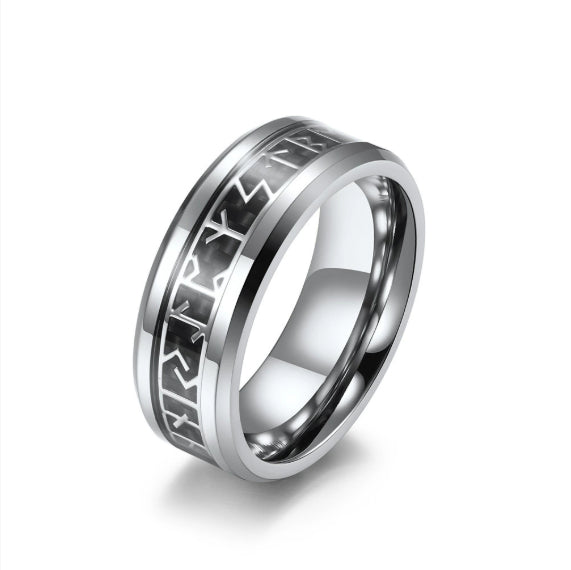 Tyrguard: Stainless Steel Elder Futhark Rune Ring