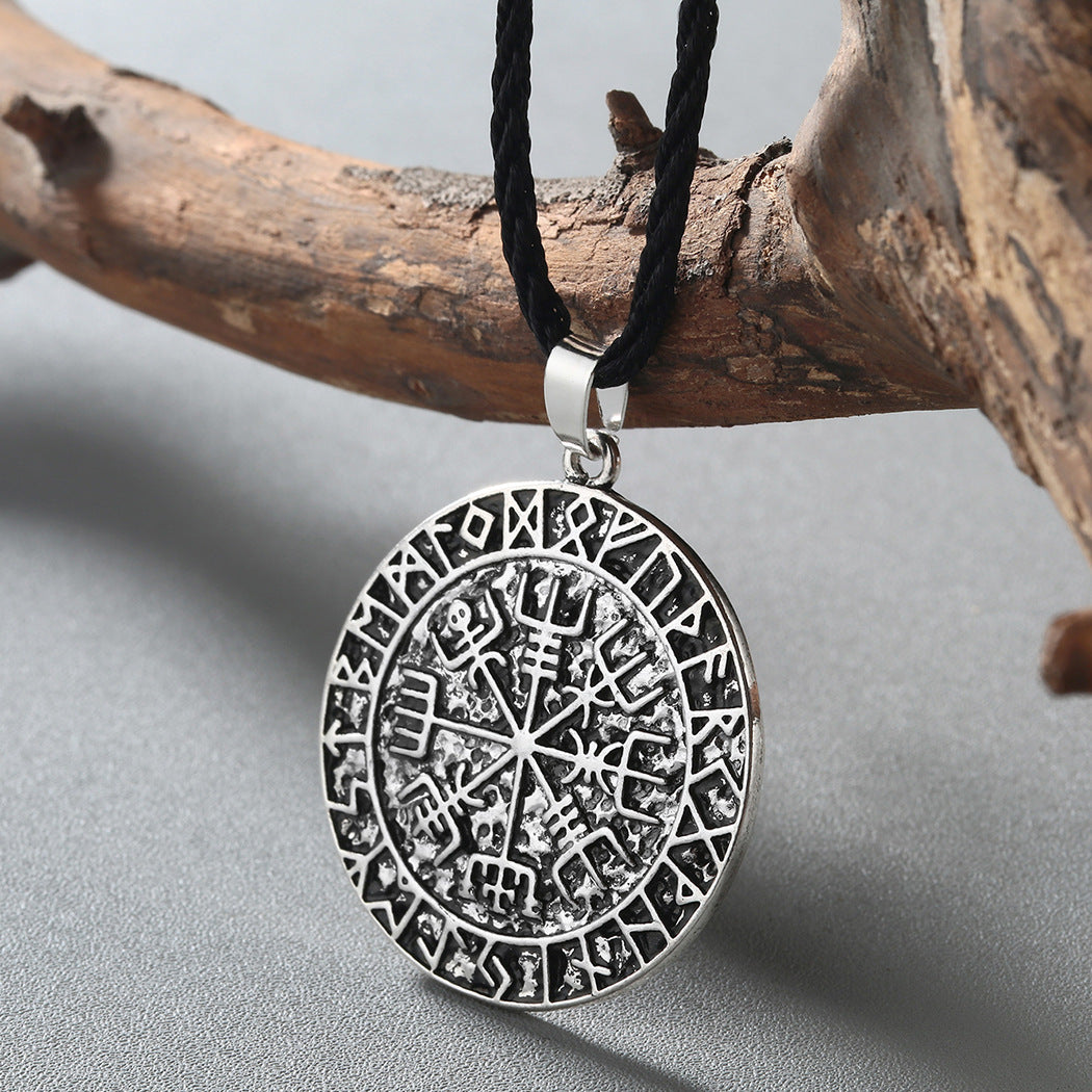 Futhark Compass silver rune guidance necklace product image