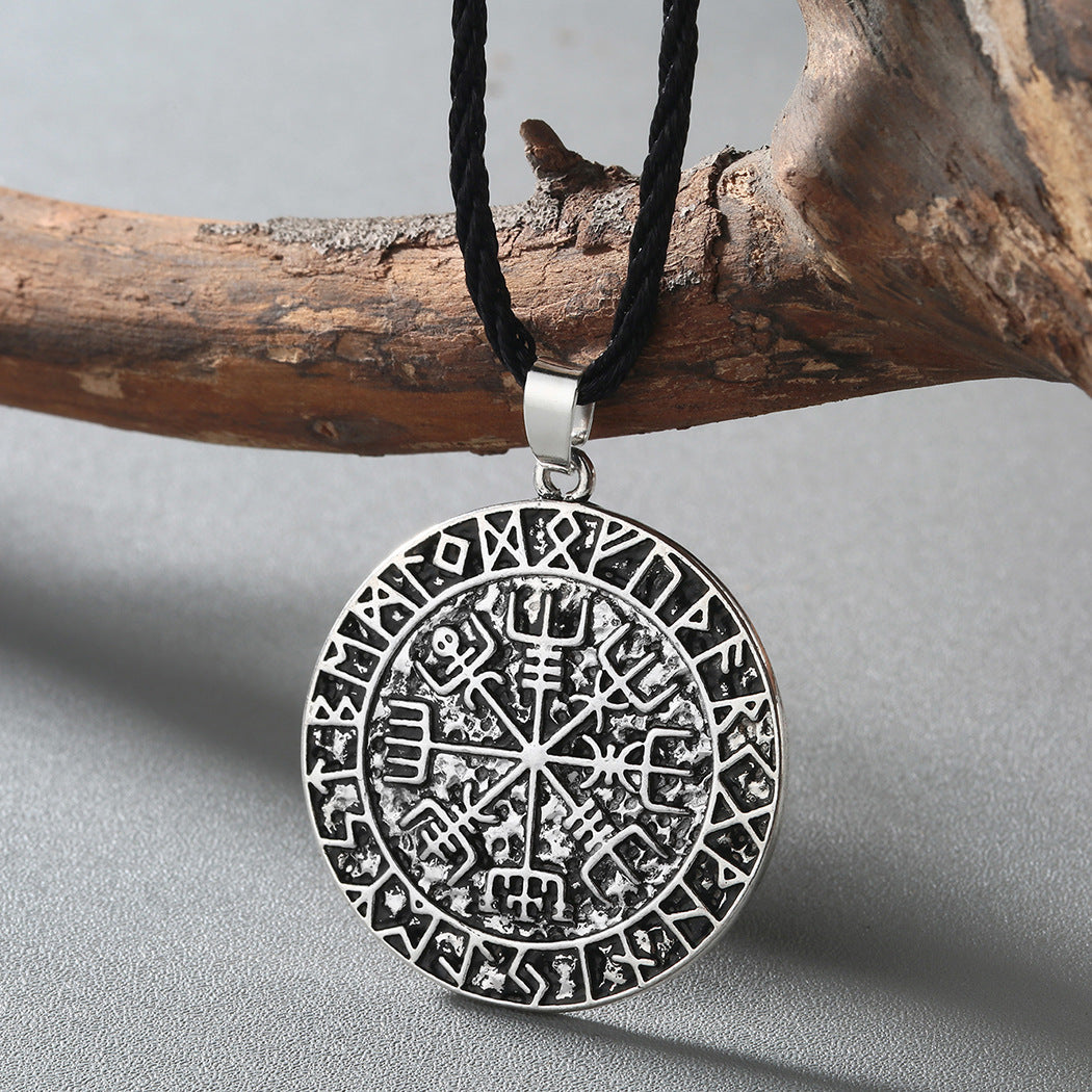 Futhark Compass silver rune guidance necklace product image