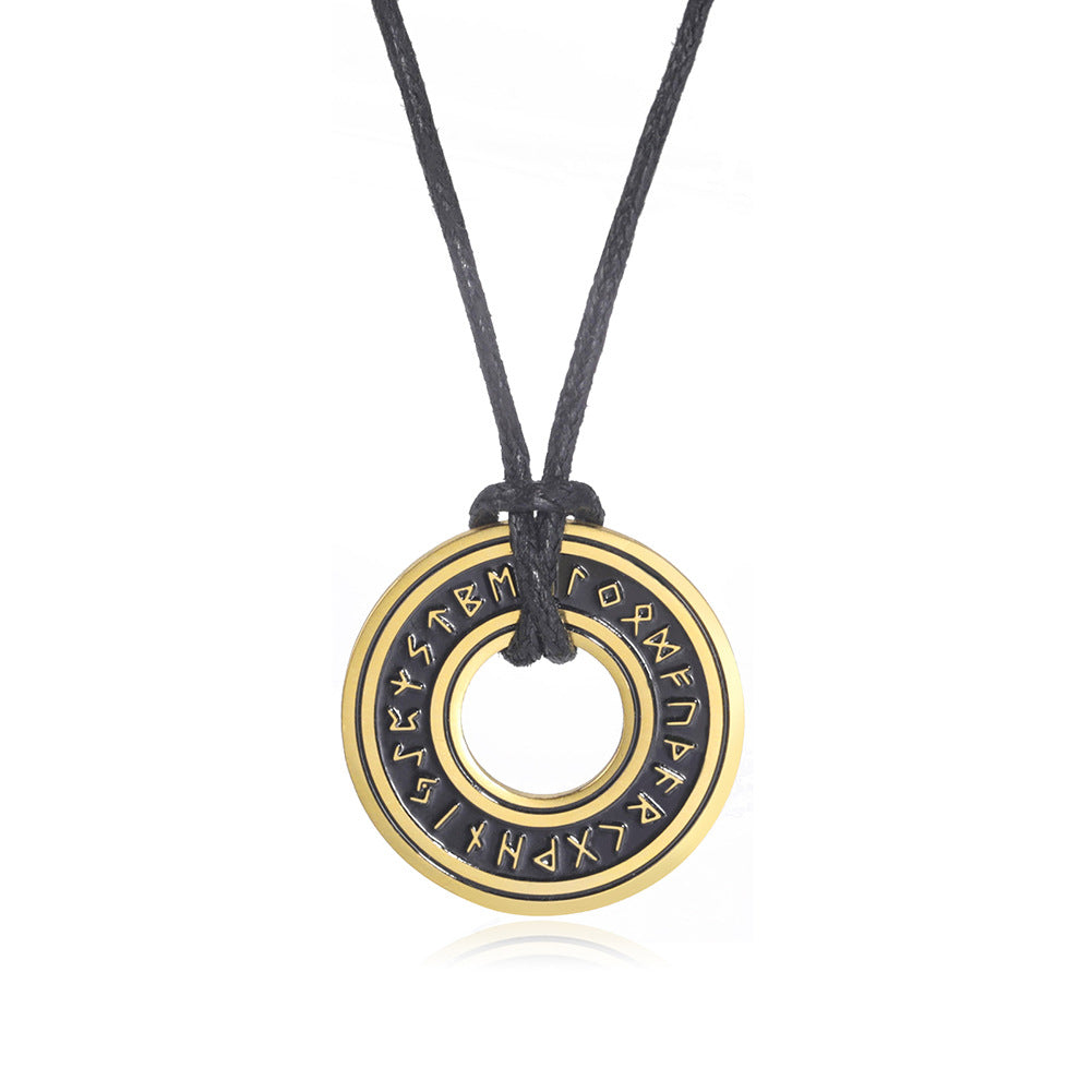 Elder Futhark Circle: Nordic Rune Amulet Necklace