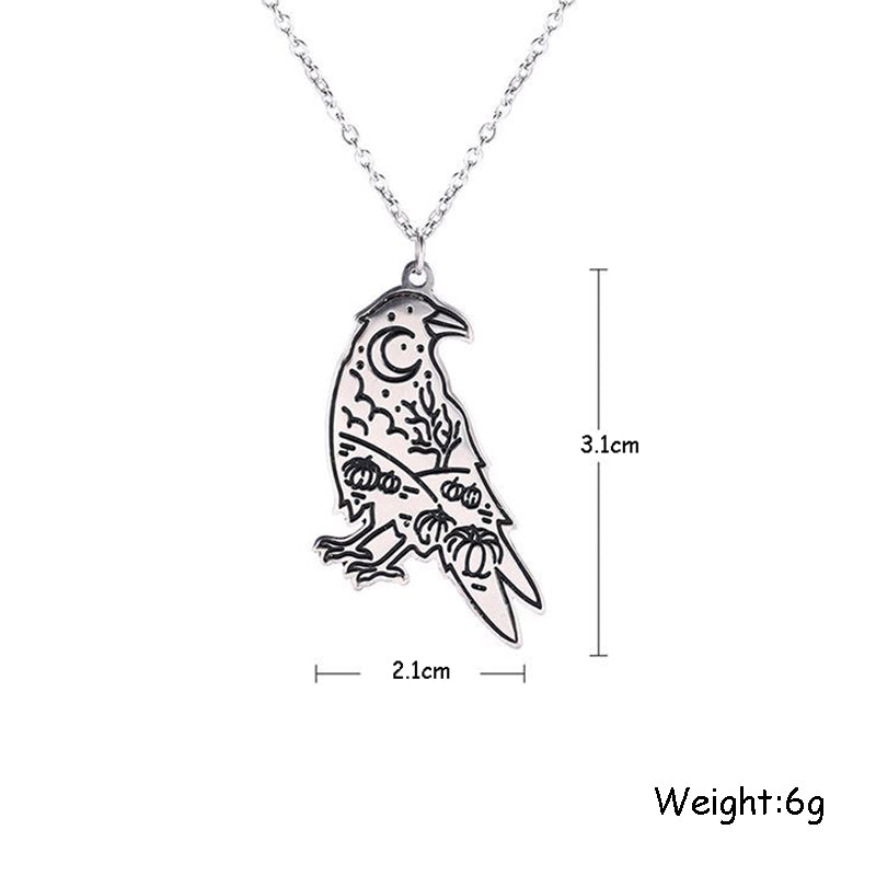 Hugin Moon: Raven Insight Pendant