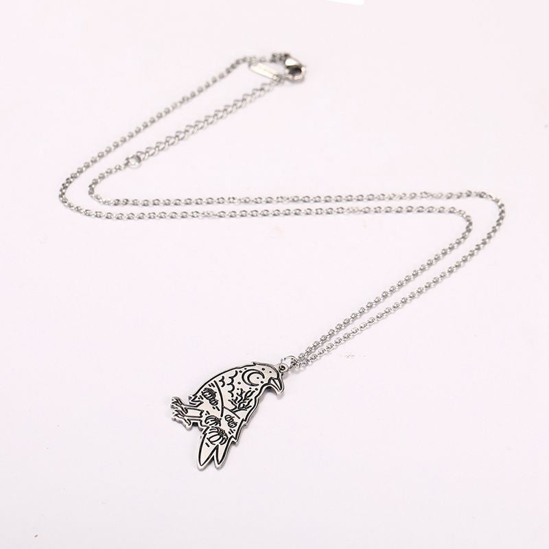 Hugin Moon: Raven Insight Pendant