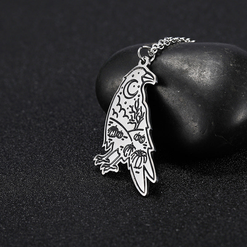 Hugin Moon: Raven Insight Pendant
