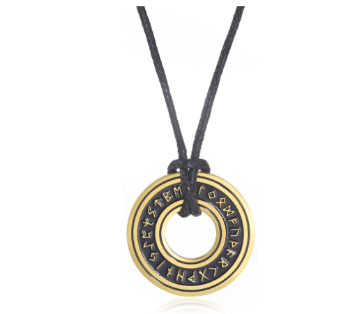 Elder Futhark Circle: Nordic Rune Amulet Necklace