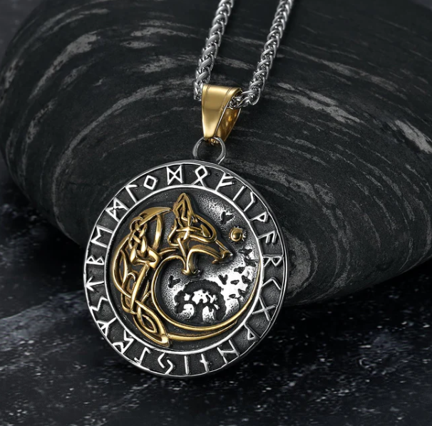 Elder Futhark Circle: Nordic Rune Amulet Necklace