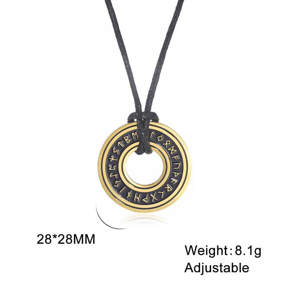 Elder Futhark Circle: Nordic Rune Amulet Necklace