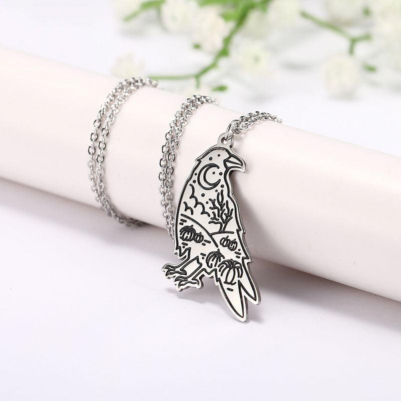 Hugin Moon: Raven Insight Pendant