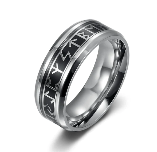 Tyrguard: Stainless Steel Elder Futhark Rune Ring