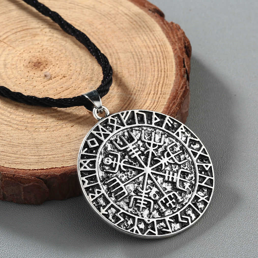 Futhark Compass silver rune guidance necklace product image